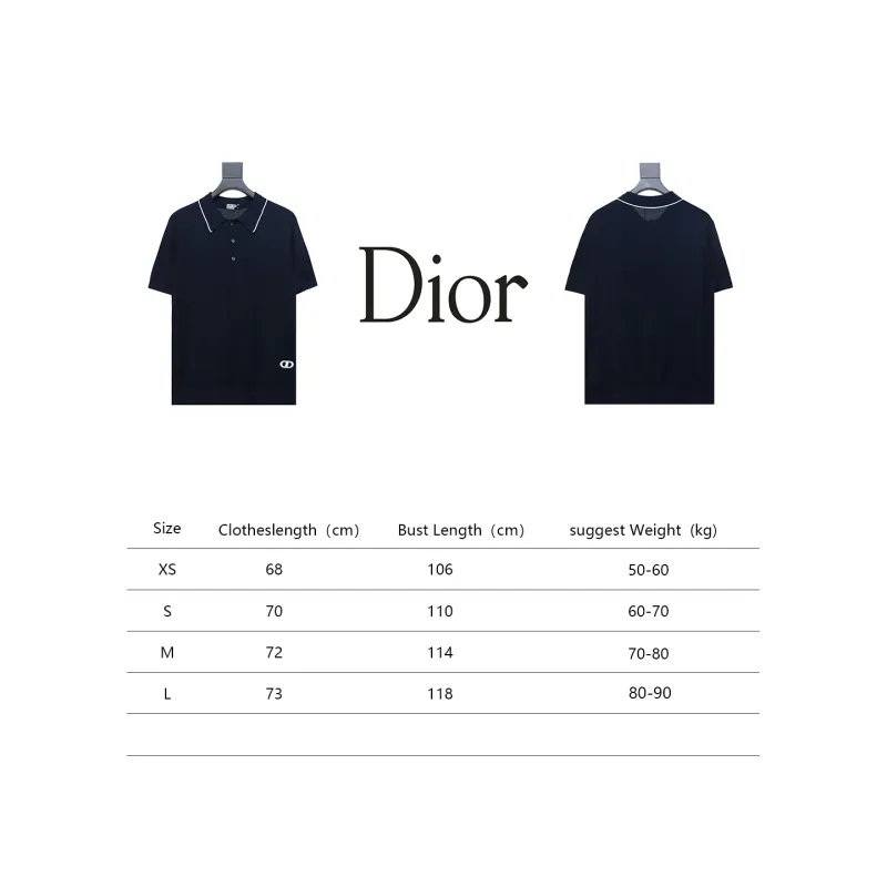 Dior 24ss Embroidered small logo knitted Polo T-Shirts