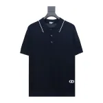 Dior 24ss Embroidered small logo knitted Polo T-Shirts