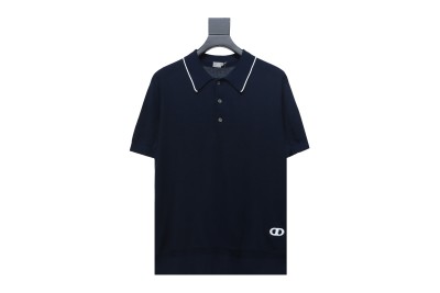 Dior 24ss Embroidered small logo knitted Polo T-Shirts 01