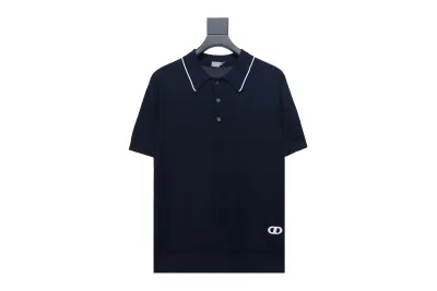Dior 24ss Embroidered small logo knitted Polo T-Shirts 01