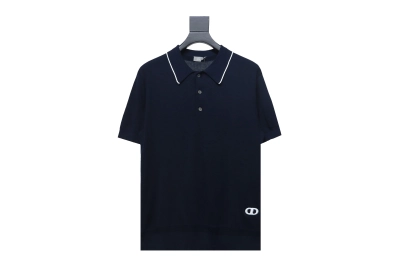 Dior 24ss Embroidered small logo knitted Polo T-Shirts 01