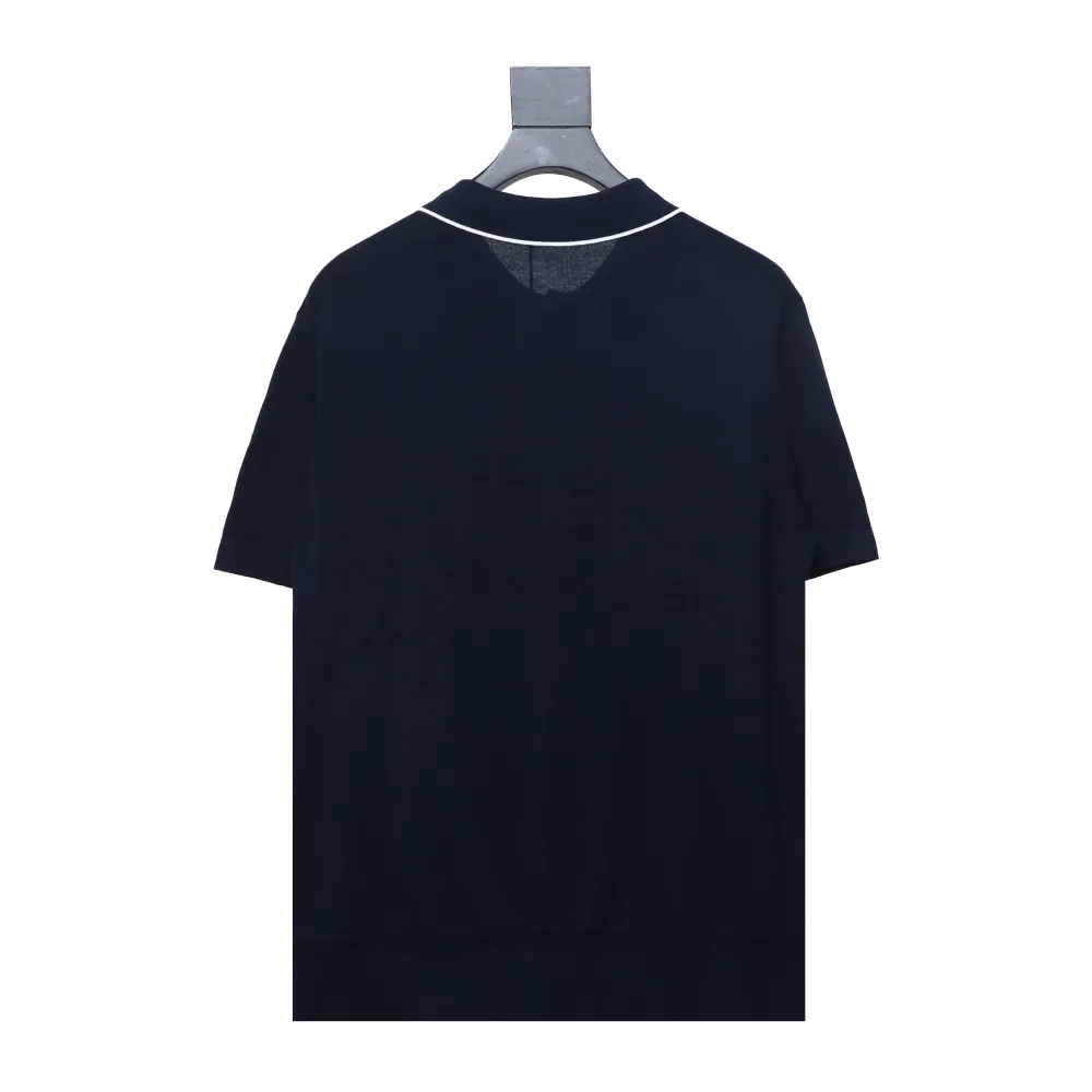 Dior 24ss Embroidered small logo knitted Polo T-Shirts