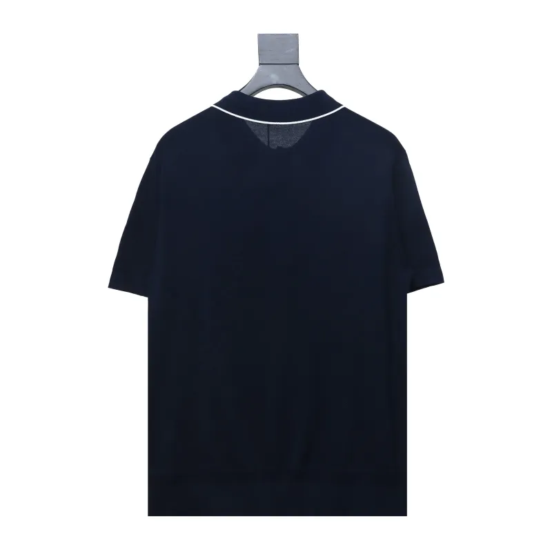 Dior 24ss Embroidered small logo knitted Polo T-Shirts