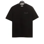 Dior CD embroidered collar letter T-Shirts black