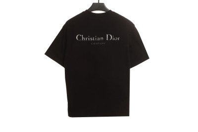 Dior CD embroidered collar letter T-Shirts black 01