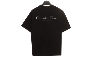Dior CD embroidered collar letter T-Shirts black 01