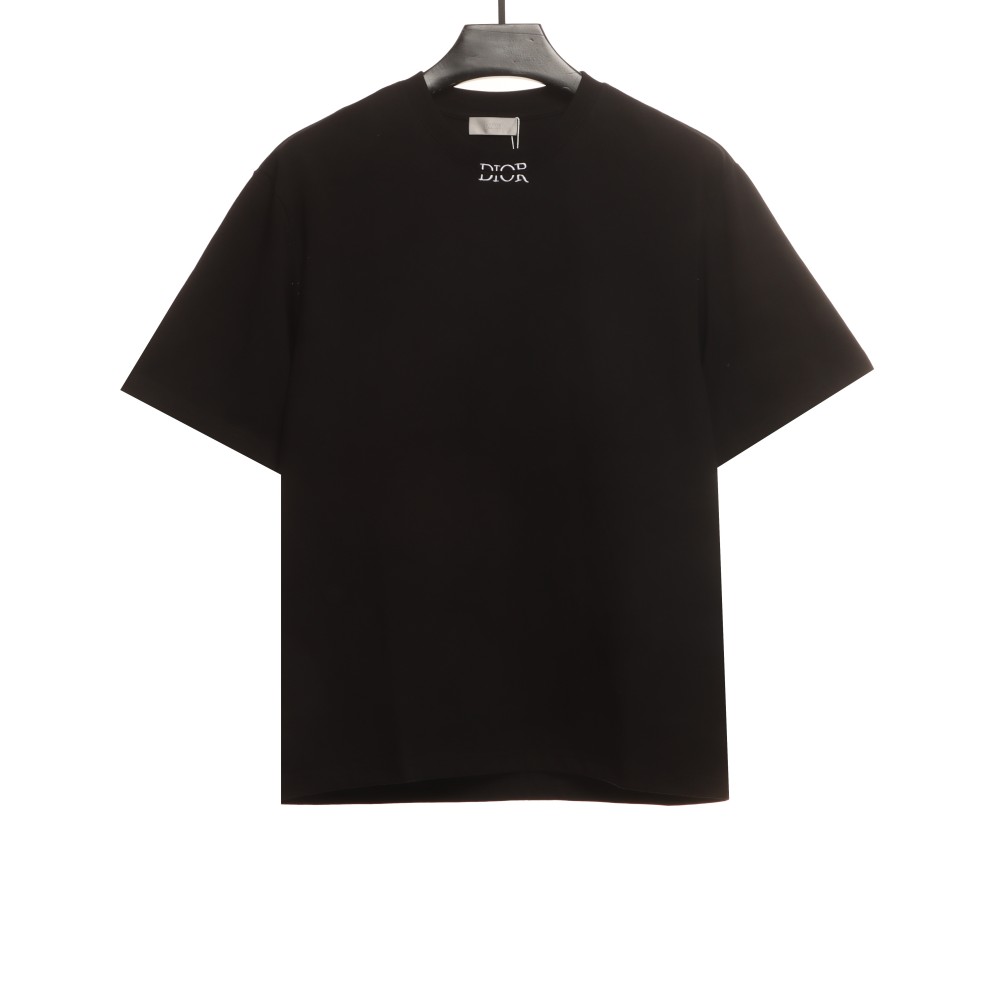 Dior CD embroidered collar letter T-Shirts white