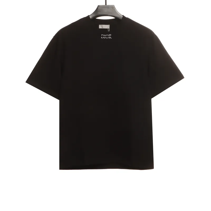 Dior CD embroidered collar letter T-Shirts white