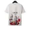 Dior floral white ink direct print T-Shirts white