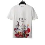 Dior floral white ink direct print T-Shirts white