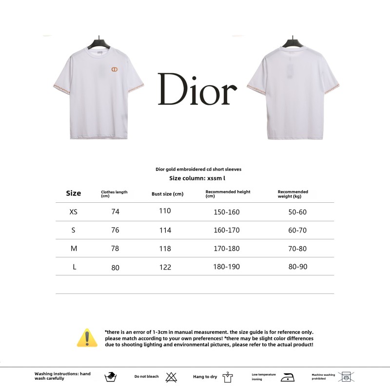 Dior gold embroidered CD T-Shirts black
