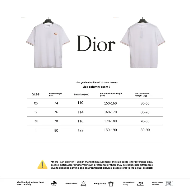 Dior gold embroidered CD T-Shirts black