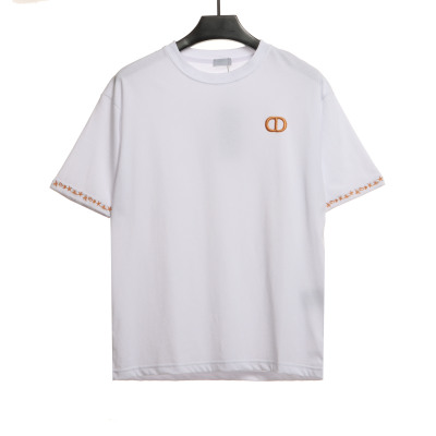  Dior gold embroidered CD T-Shirts black 01