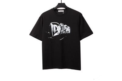Dior hand-painted three-dimensional letter T-Shirts black 01