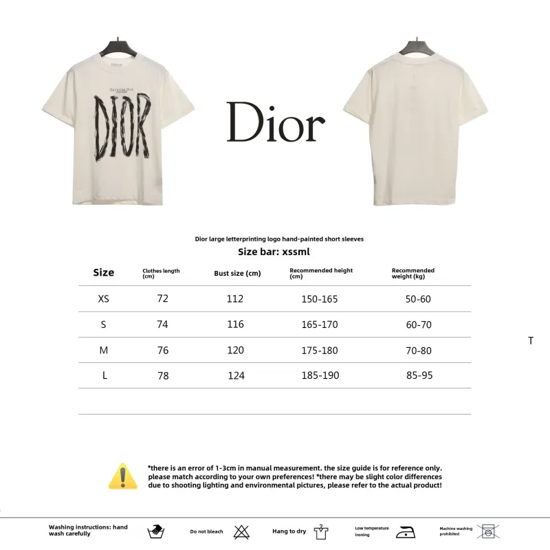 Dior Huang Zitao's same style destroyed signature logo T-Shirts 1