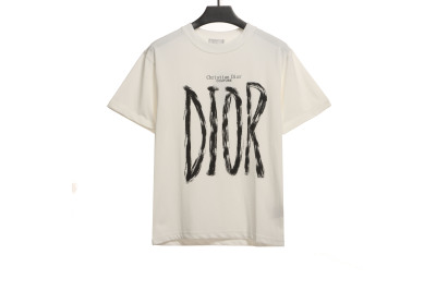 Dior Huang Zitao's same style destroyed signature logo T-Shirts 1 01