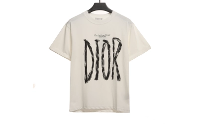 Dior Huang Zitao's same style destroyed signature logo T-Shirts 1 01