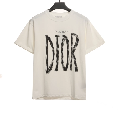 Dior Huang Zitao's same style destroyed signature logo T-Shirts 1 01