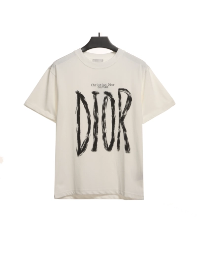 Dior Huang Zitao's same style destroyed signature logo T-Shirts 1 01