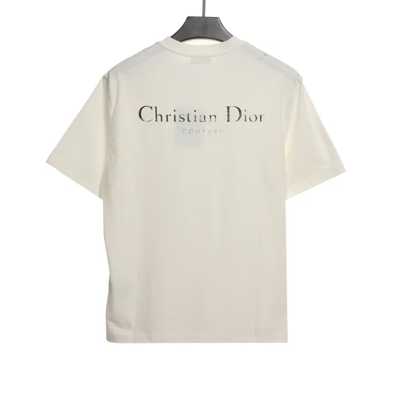 Dior Huang Zitao's same style destroyed signature logo T-Shirts 2