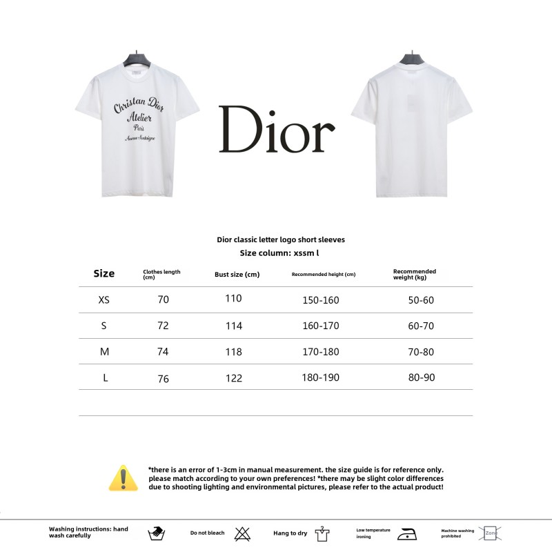 Dior large letter printed logo hand-painted T-Shirts 1