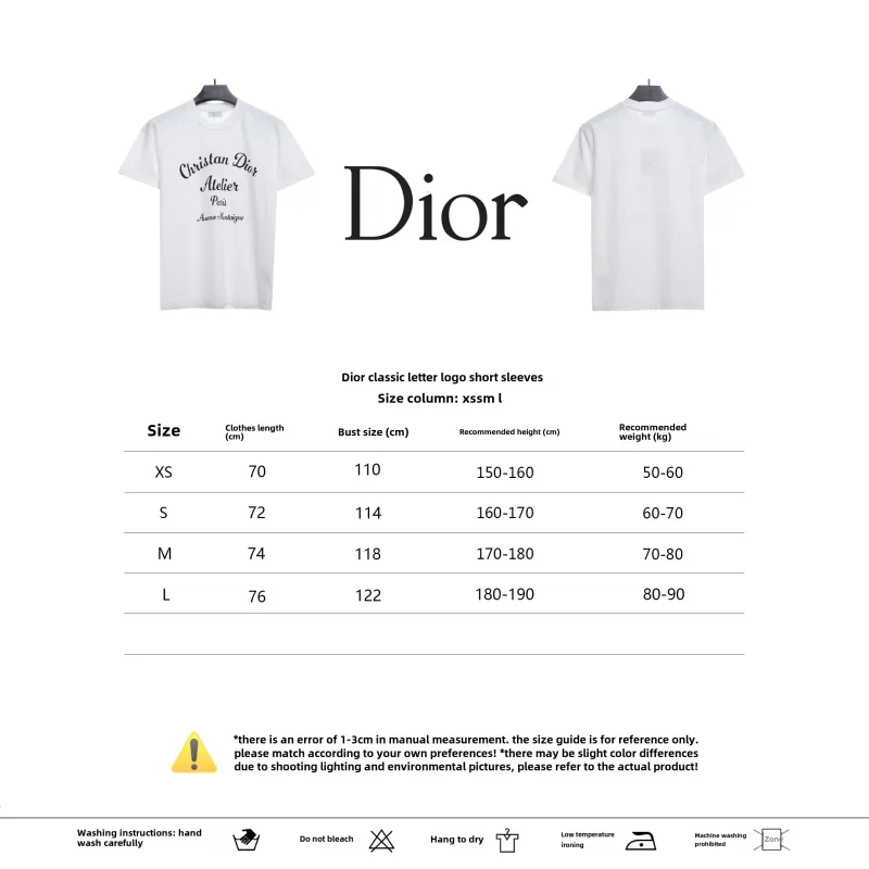 Dior large letter printed logo hand-painted T-Shirts 1