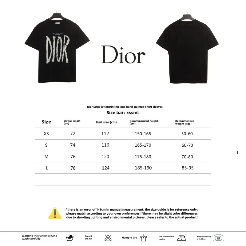 Dior large letter printed logo hand-painted T-Shirts 2