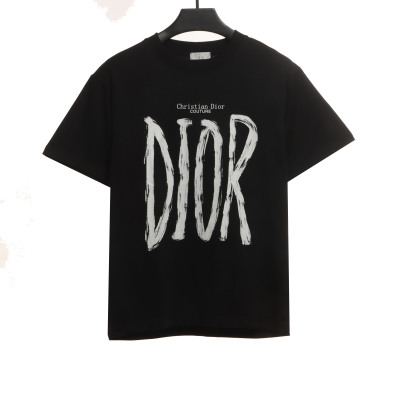  Dior large letter printed logo hand-painted T-Shirts 2 01