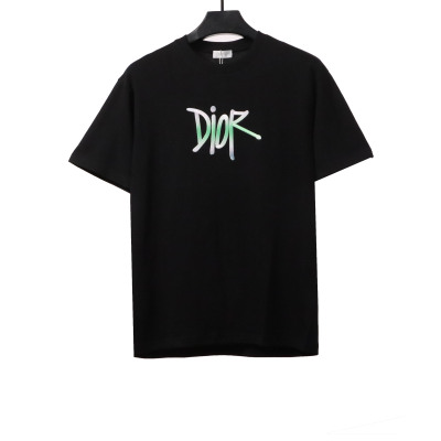  Dior letter gradient embroidery T-Shirts black 01