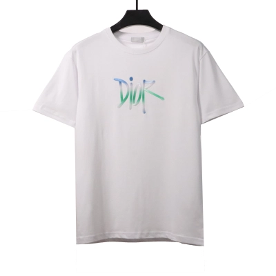 Dior letter gradient embroidery T-Shirts white 01
