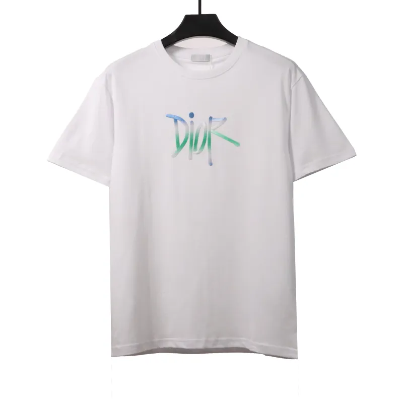 Dior letter gradient embroidery T-Shirts white