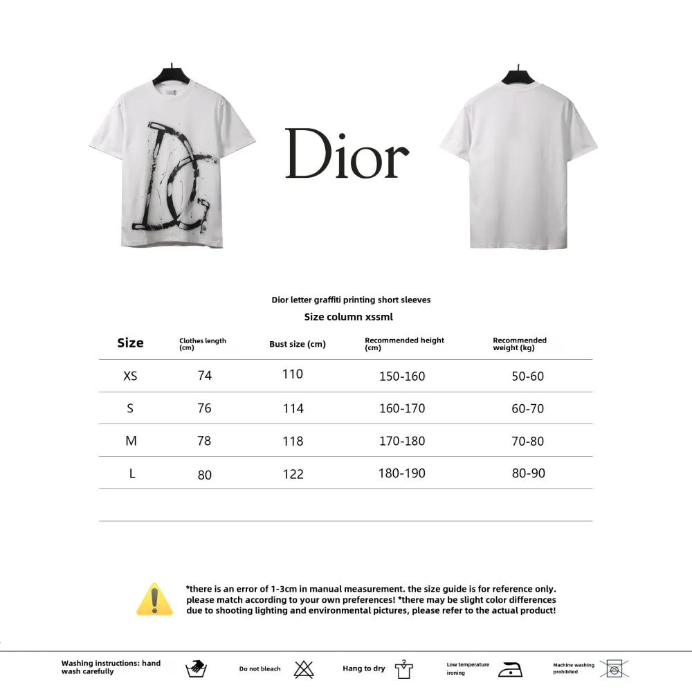 Dior letter graffiti print T-Shirts white