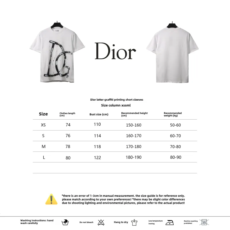Dior letter graffiti print T-Shirts white