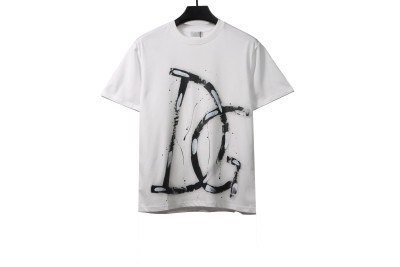 Dior letter graffiti print T-Shirts white 01
