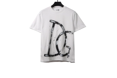 Dior letter graffiti print T-Shirts white 01