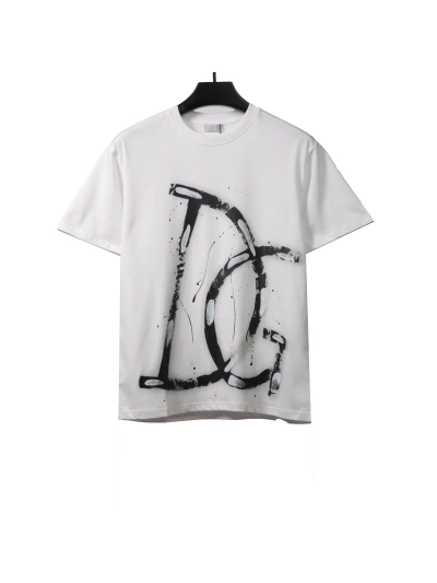 Dior letter graffiti print T-Shirts white 01