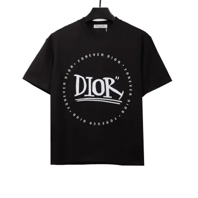 Dior letter logo print T-Shirts shirt black 01