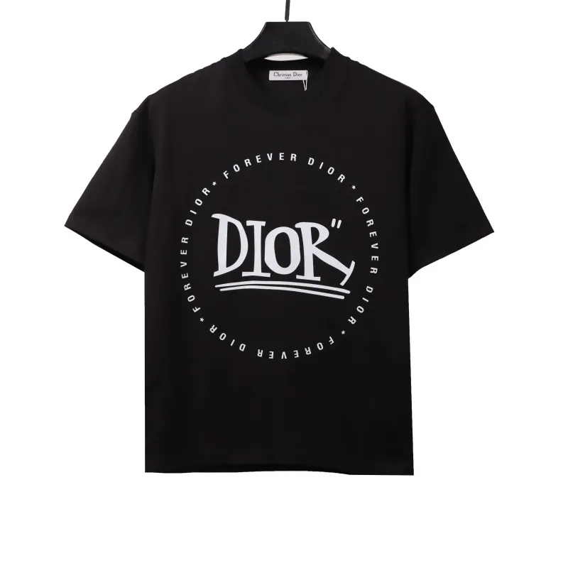 Dior letter logo print T-Shirts shirt black