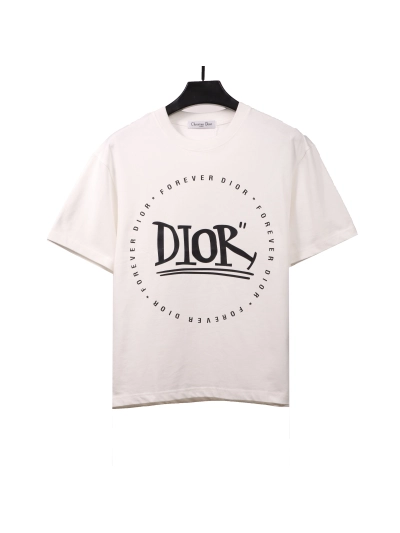 Dior letter logo print T-Shirts shirt white 01