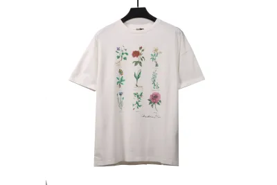Dior plant and flower specimen print T-Shirts black 01