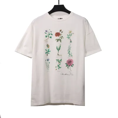 Dior plant and flower specimen print T-Shirts black 01