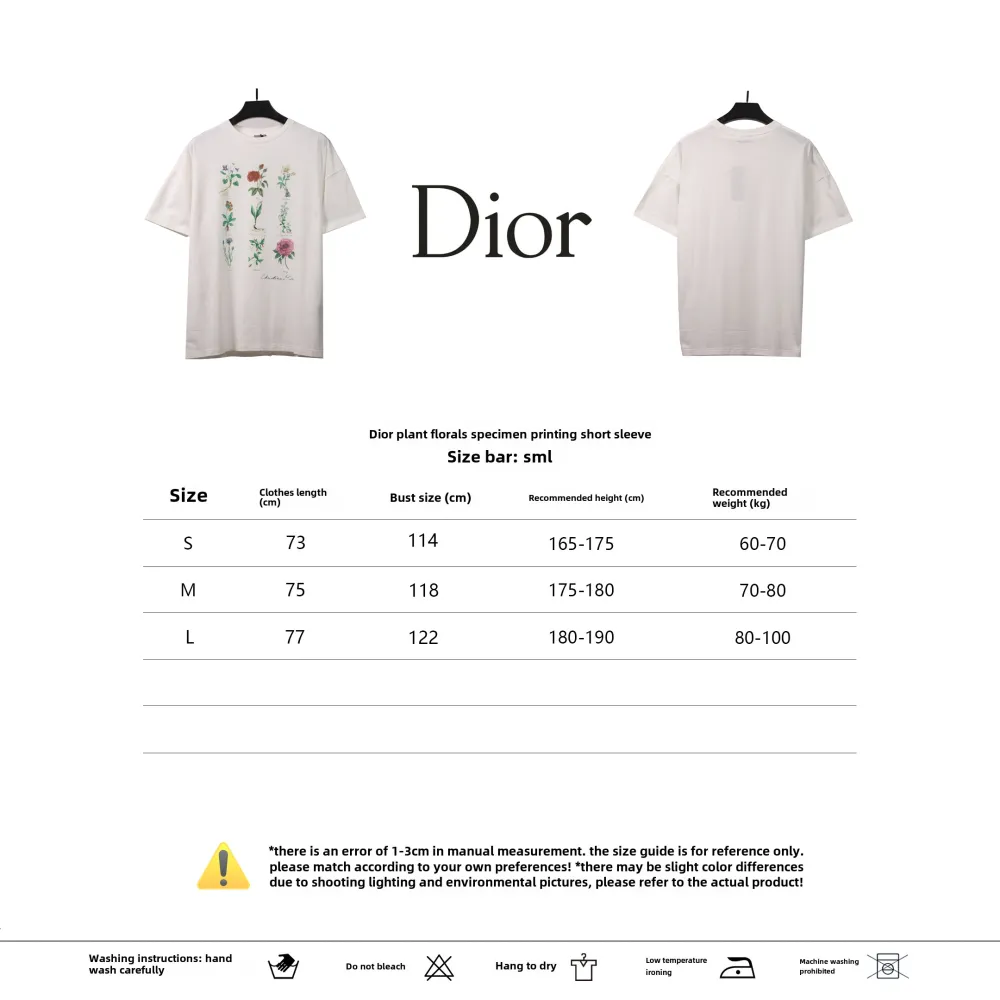Dior plant and flower specimen print T-Shirts black