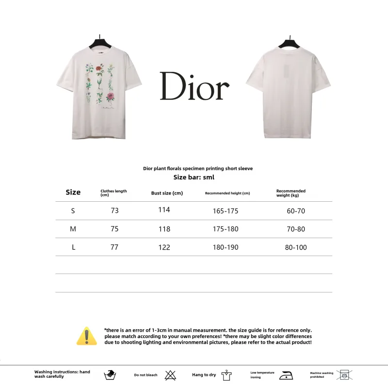 Dior plant and flower specimen print T-Shirts black