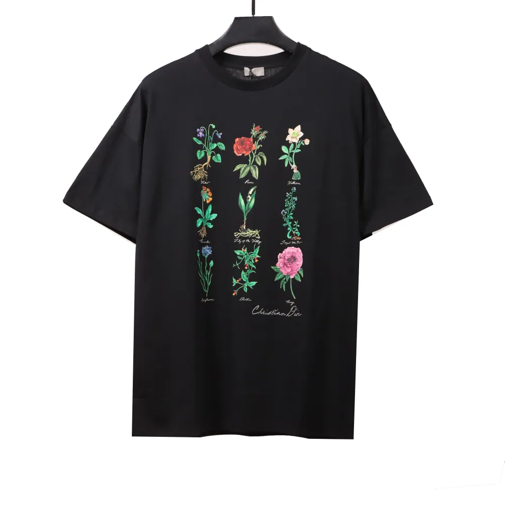 Dior plant and flower specimen print T-Shirts white