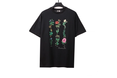 Dior plant and flower specimen print T-Shirts white 01
