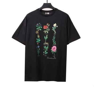 Dior plant and flower specimen print T-Shirts white 01