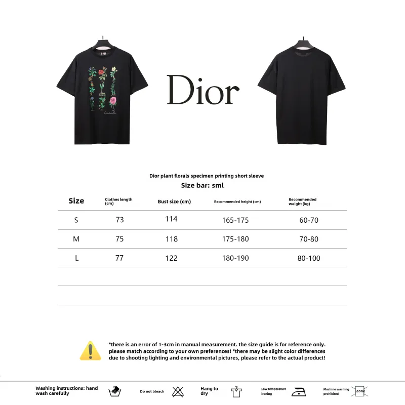 Dior plant and flower specimen print T-Shirts white