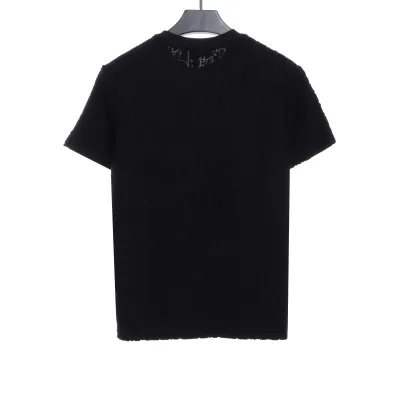 Dior rose pattern logo embroidered T-Shirts 02