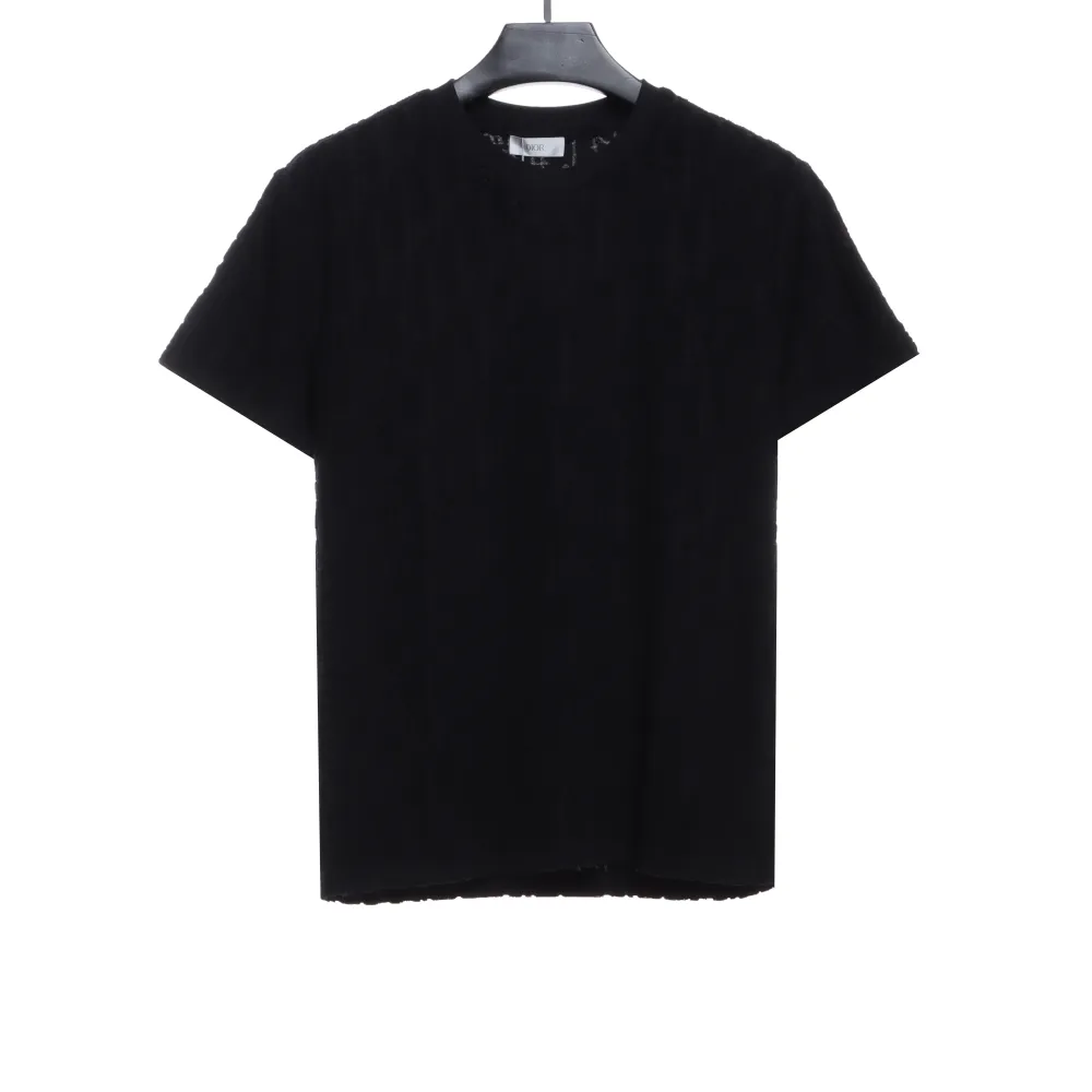 Dior rose pattern logo embroidered T-Shirts