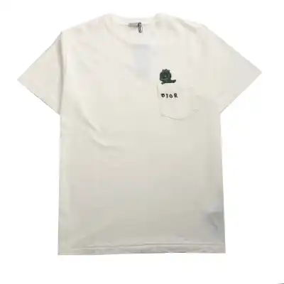 Dior small dinosaur pocket embroidered T-Shirts red 01